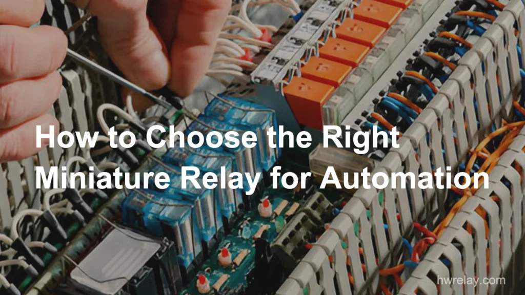 How to Choose the Right Miniature Relay for Automation